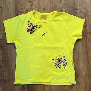 JJ Juliet Johnstone Butterfly Embroidered Short Sleeve Tee